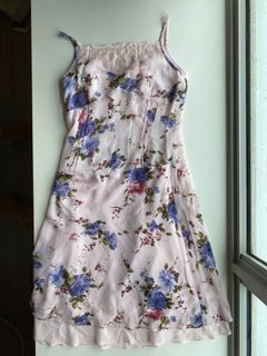 vintage thrifted y2k blush pink floral dress 🌸🎀☁️