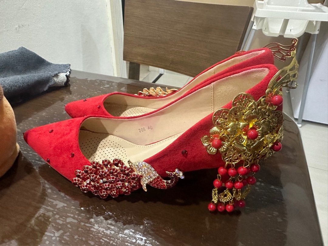 Red high clearance heels for wedding