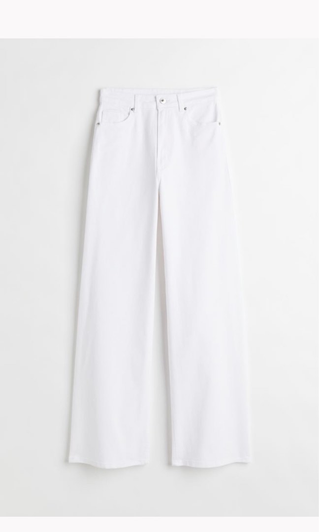 h and m black and white trousers
