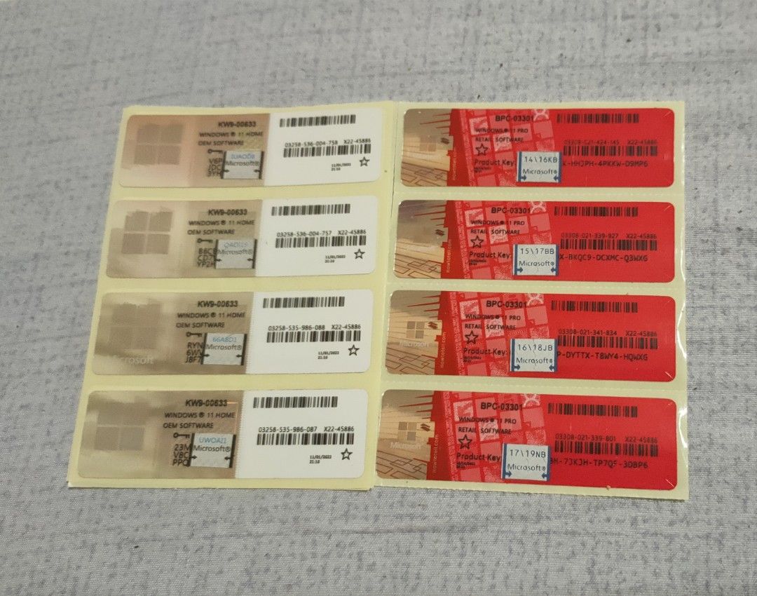 Windows 10/11 Pro/Home Sticker Keys Oem/Retail Physical/For Windows