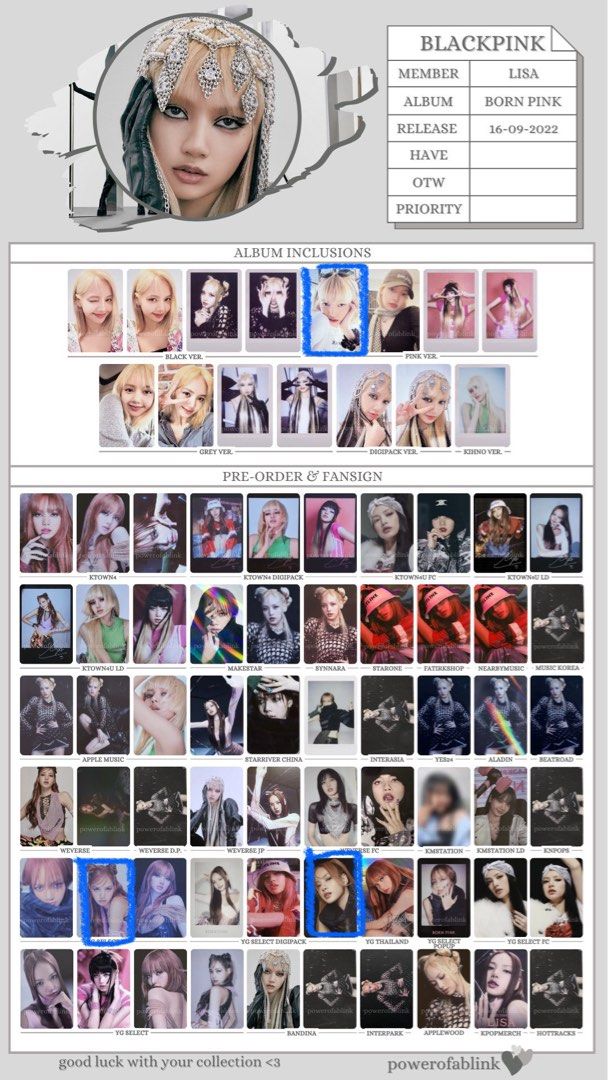 BLACKPINK アルバム BORN PINK ktown4u特典 4人セット WTT/WTS] BLACKPINK Born pink photocards ktown4u pob ygselect pob