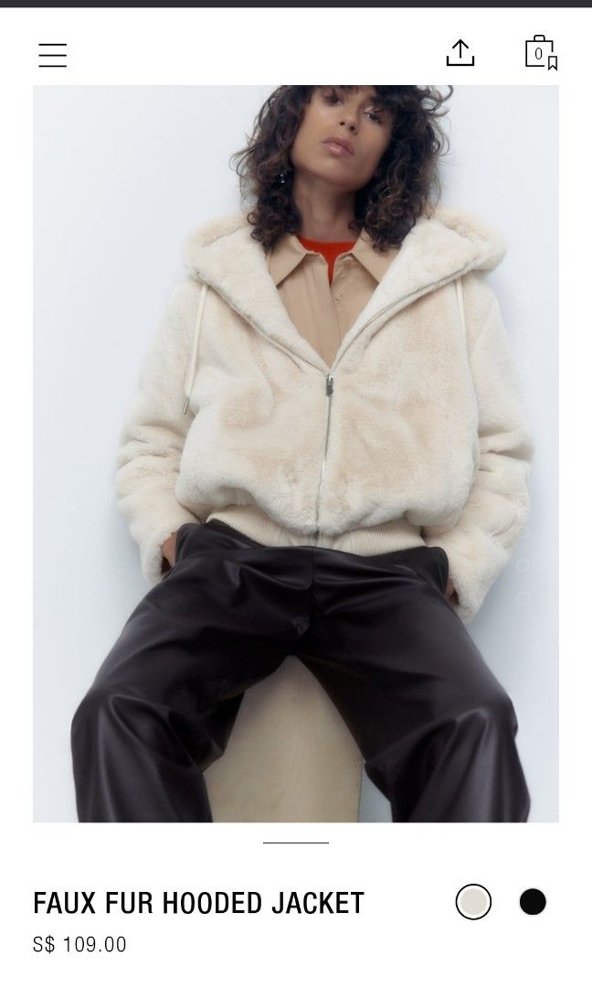 Zara Faux Fur Hooded Jacket, Women'S Fashion, Coats, Jackets And Outerwear  On Carousell