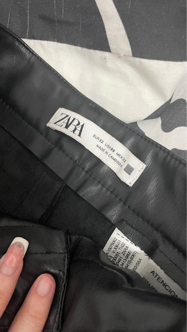 zara faux leather mom fit pants