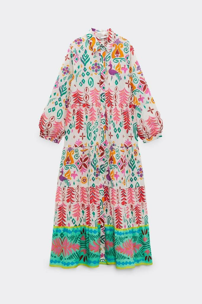 Zara peacock dress sales