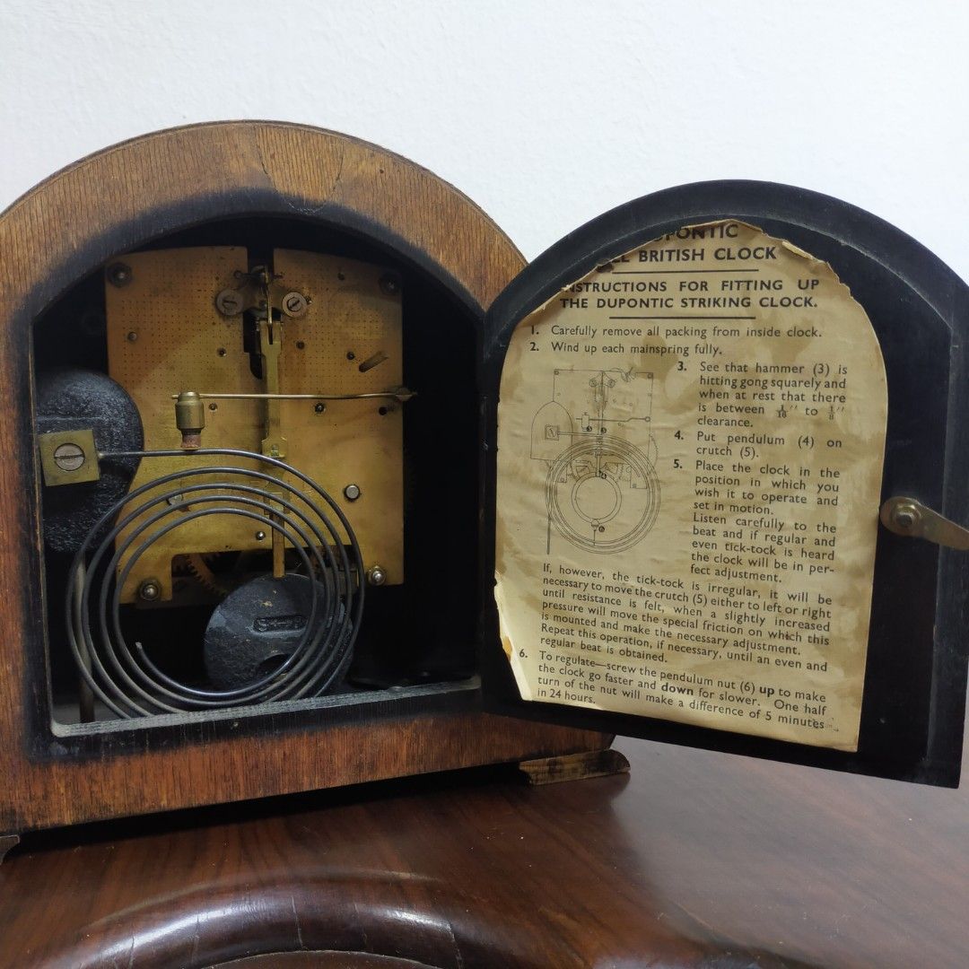 1930s Dupontic by Enfield Clock Co (London) Mantel Clock, Furniture