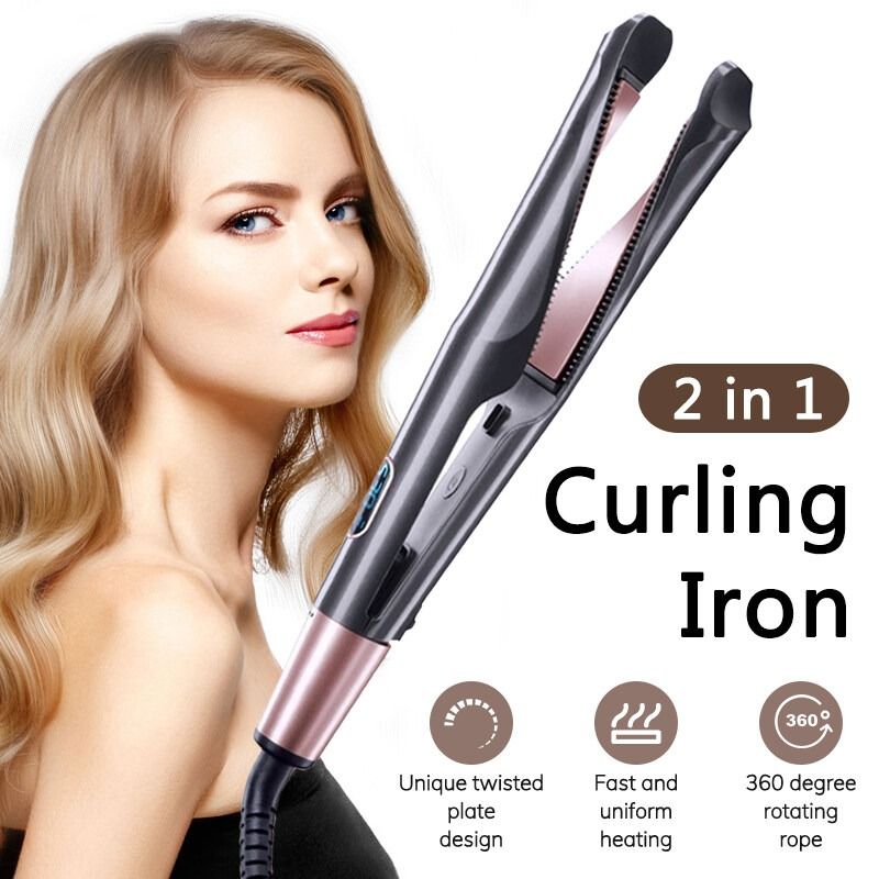 2 in 1 hair curling iron hair straightener discount
