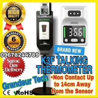 2 in 1 K3F THERMOMETER Non Contact THERMOMETER With 1000ml Automatic Alcohol Dispenser Heavy Duty Stand