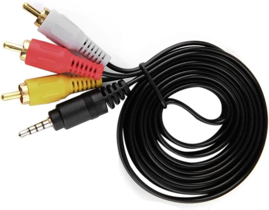 Câble Audio-Vidéo Jack 3,5mm Vers 3 RCA - 1m, Connexion Appareil Photo, Caméscope à TV