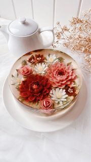 6 inch Red Bouquet Floral Artisanal Customised Jelly Cake