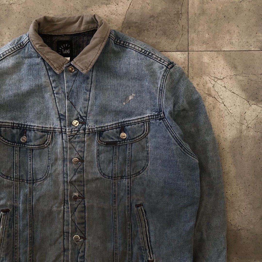 90’s Lee Riveted Denim Trucker Jacket, Men's Fashion, Coats, Jackets ...