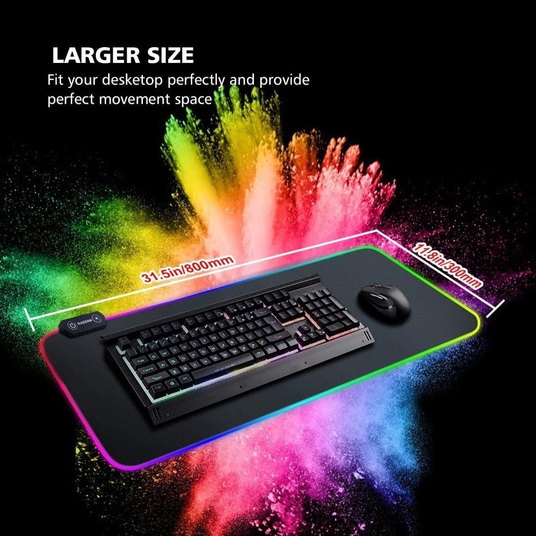 MEWOOCUE Gaming Laptop Mouse Pad,Sea Wave Big Mice Pads PC Keyboard  Waterproof and Non-Slip 31.5 x 11.8inches 3mm Thick XL,XXL Rubber Table  Mat