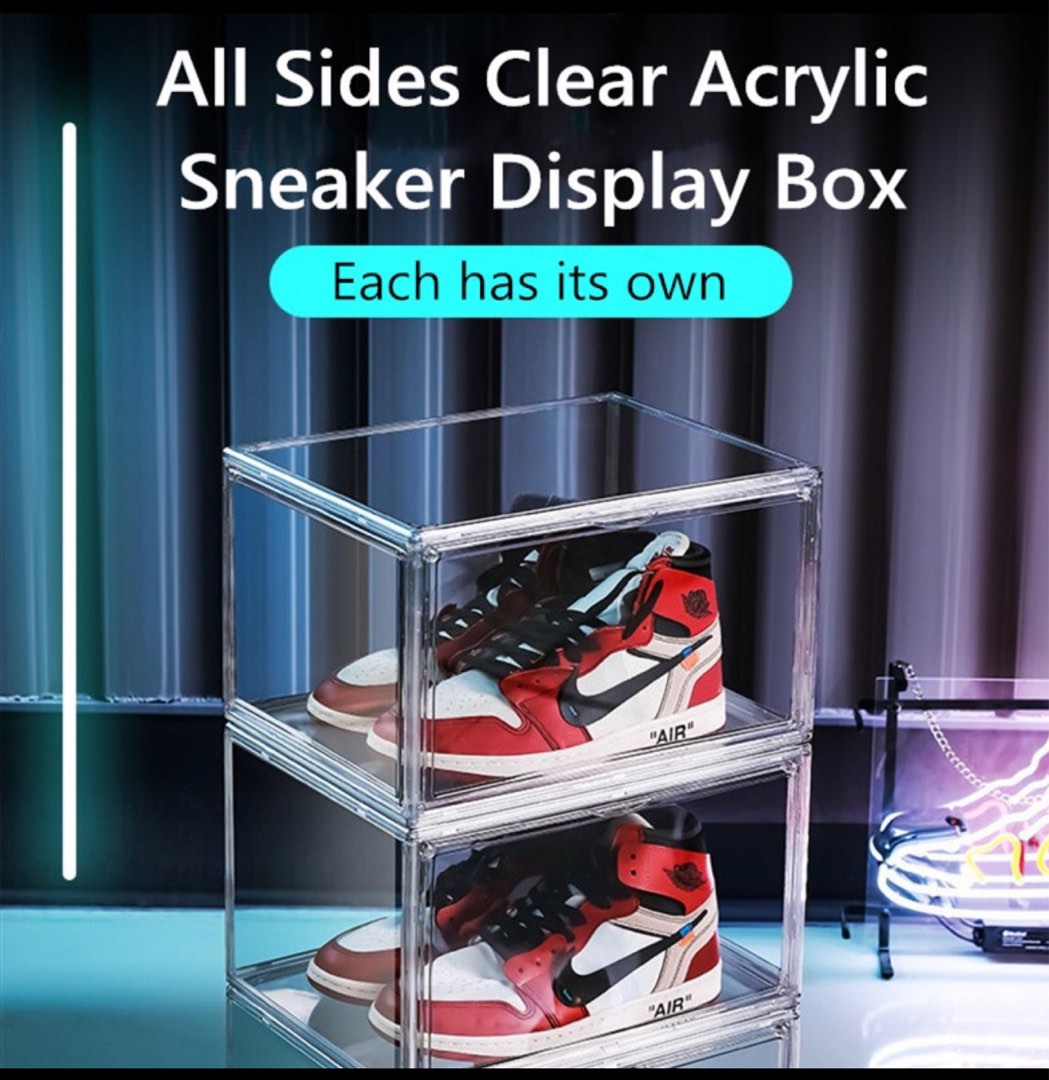 Acrylic Shoe Display Box, Furniture & Home Living, Furniture, Shelves, & Racks on Carousell