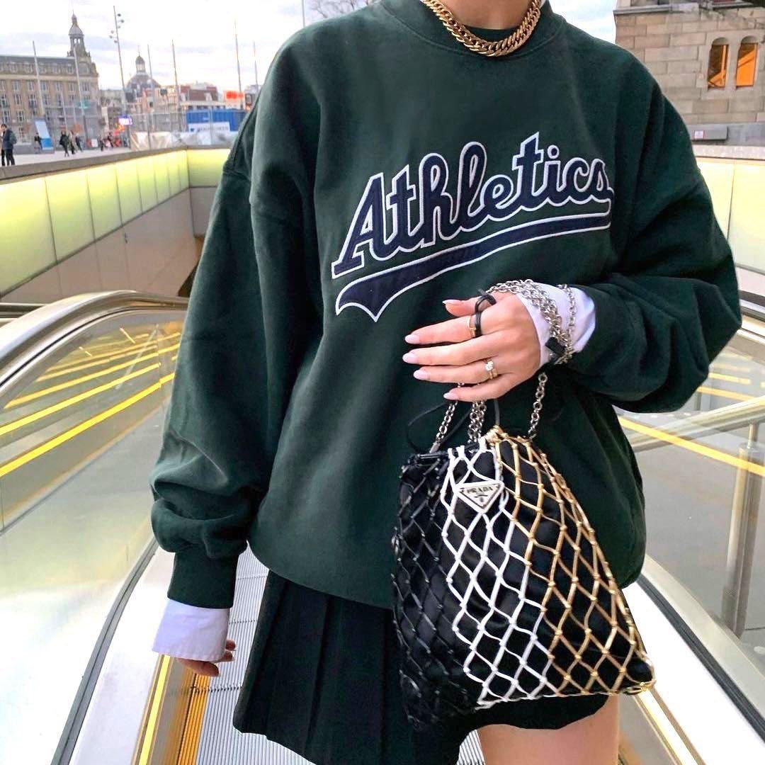 Authentic Brandy Melville Athletic Green Sweatshirt Women s