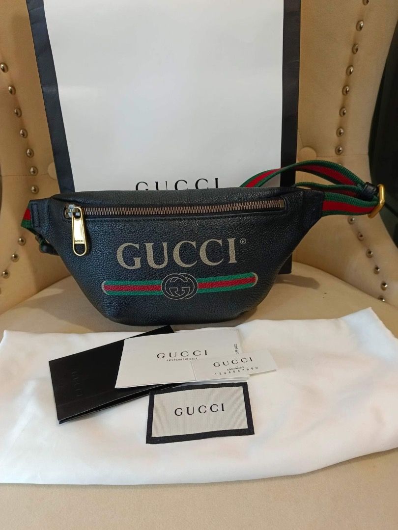 Gucci Print Belt Bag Vintage Logo Small Black
