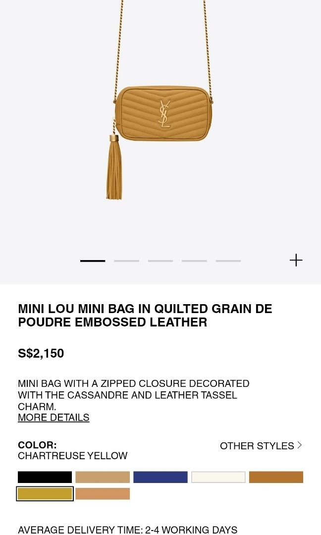 Lou mini bag in matelassé shop grain de poudre embossed leather