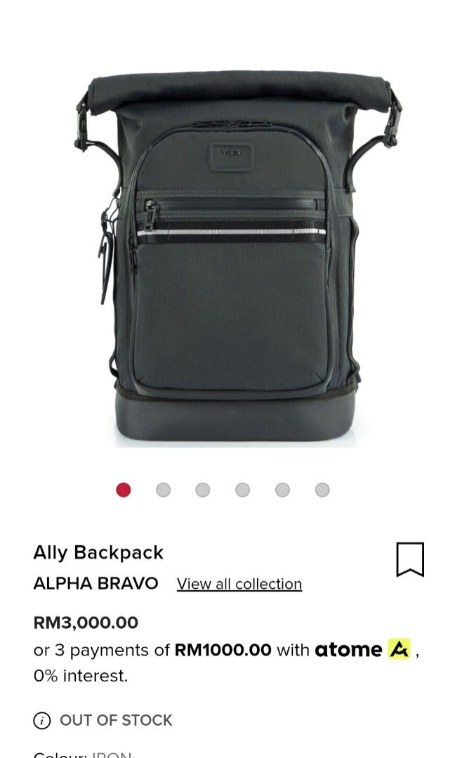 信頼 【未使用】TUMI Backpacks ALPHA Tumi BRAVO ALLY for Men