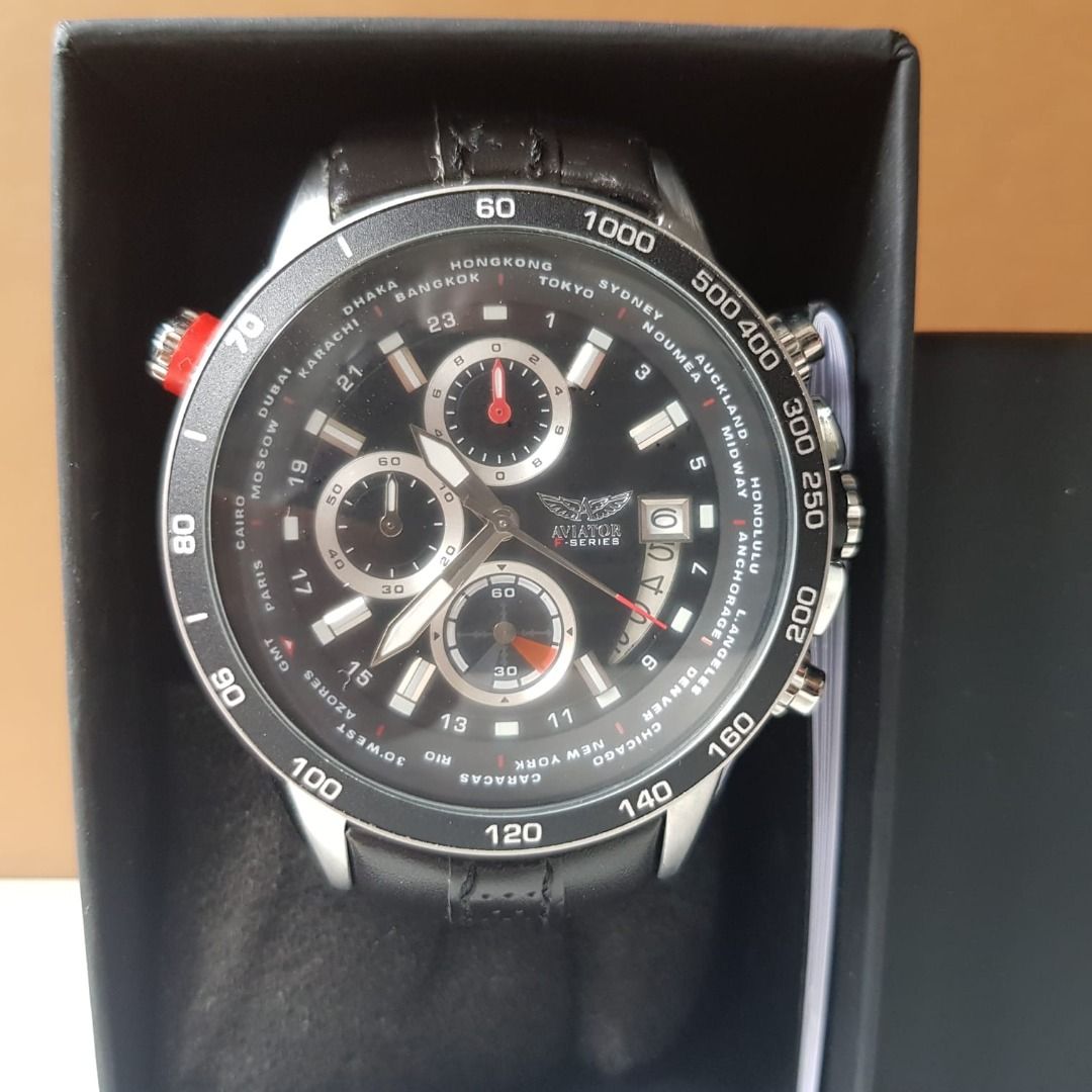 AVIATOR AVW8974G76 Men s Pilot Aviation Chronograph Quartz Watch