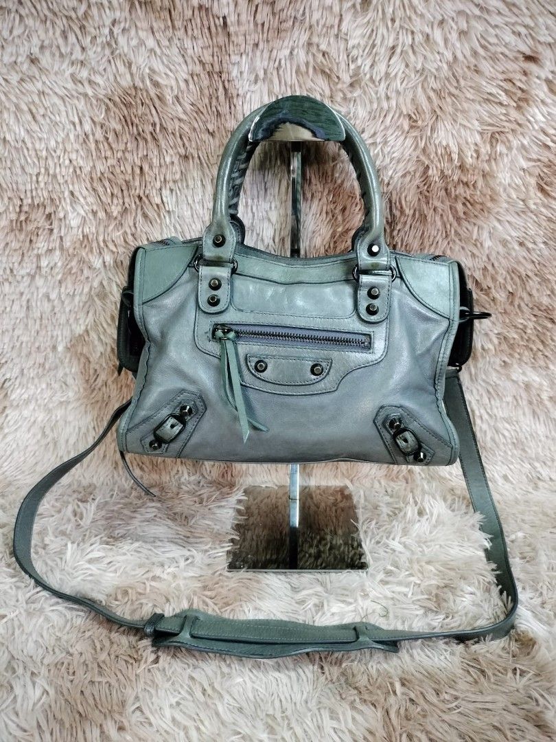 SALE BALENCIAGA CLASSIC CITY GREY SMALL CROSSBODY BAG