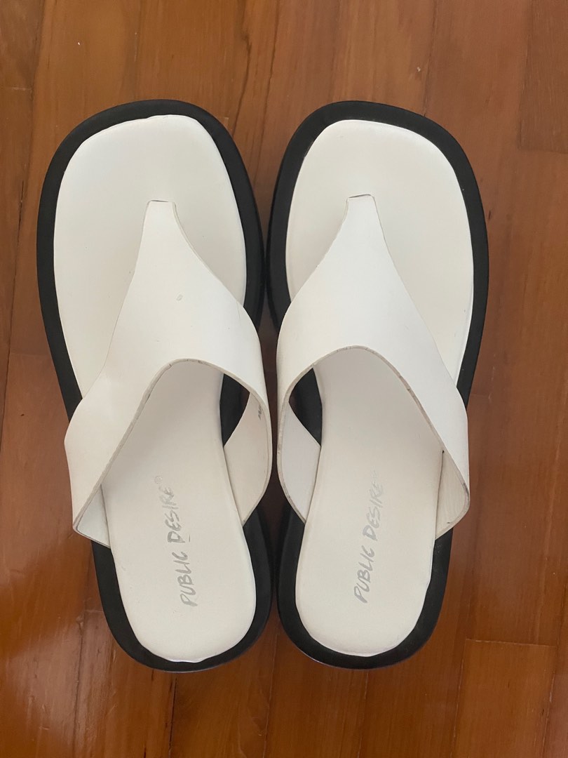 white platform sandals size 6