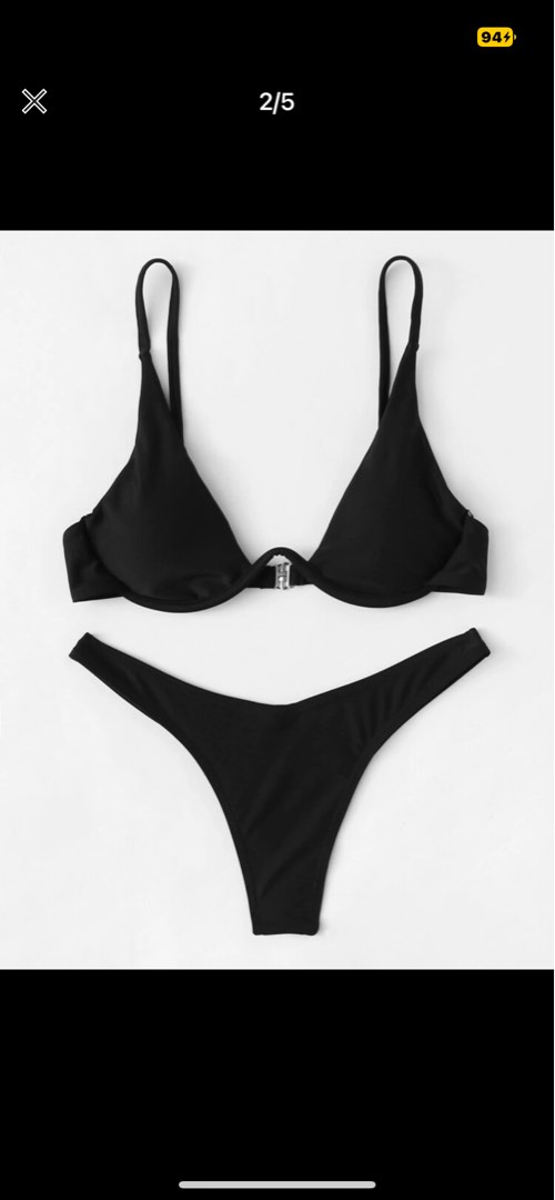 Black Bikini Set, Women's Fashion, Swimwear, Bikinis & Swimsuits on