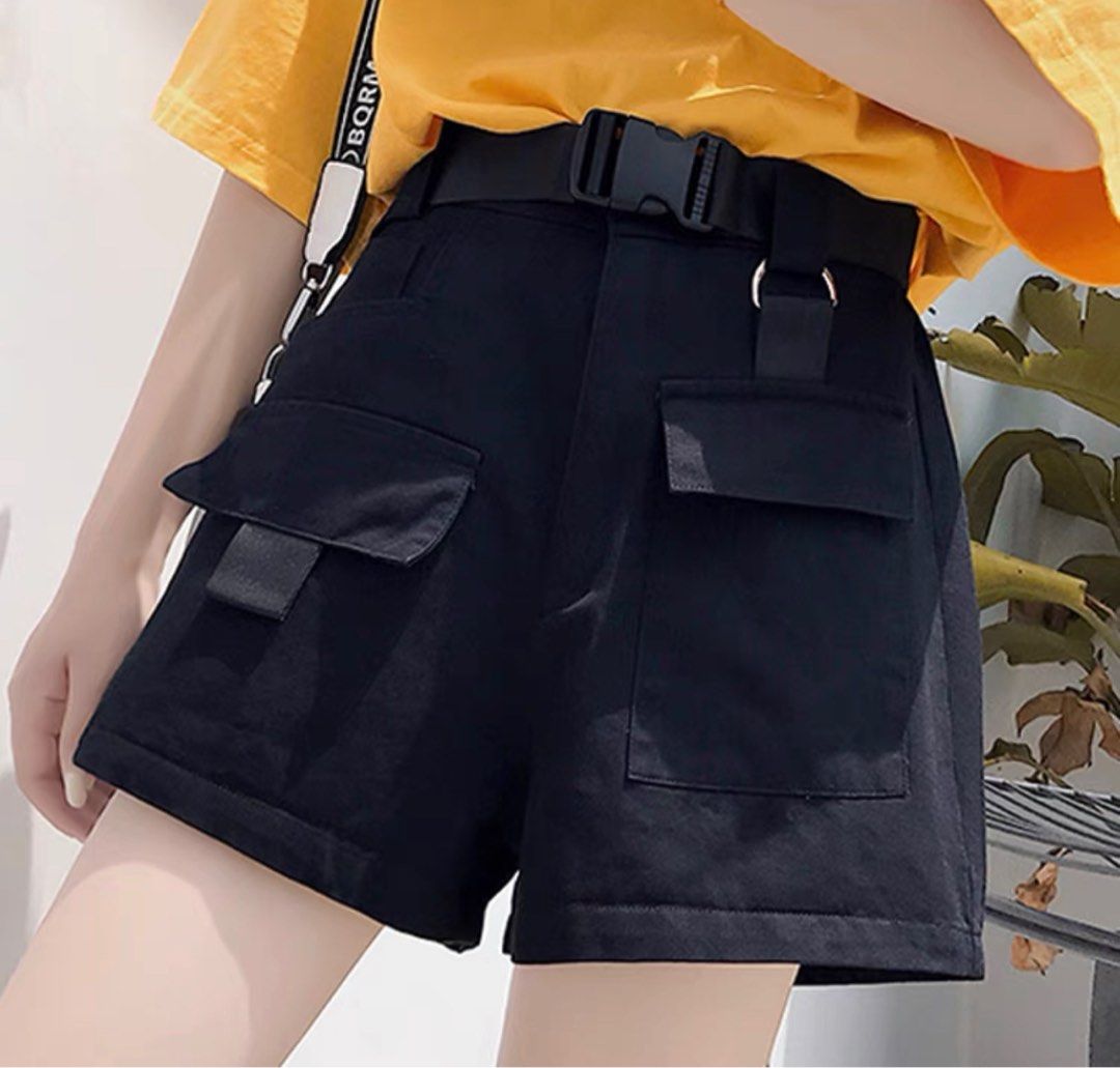 cargo shorts for women black