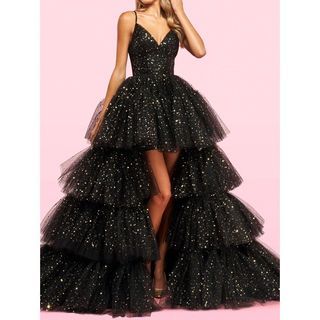 Black glittery boho tulle fairy gown