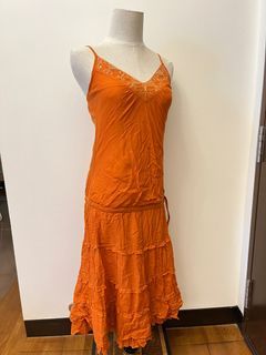 BN Burnt Orange Boho Ruffle Dress