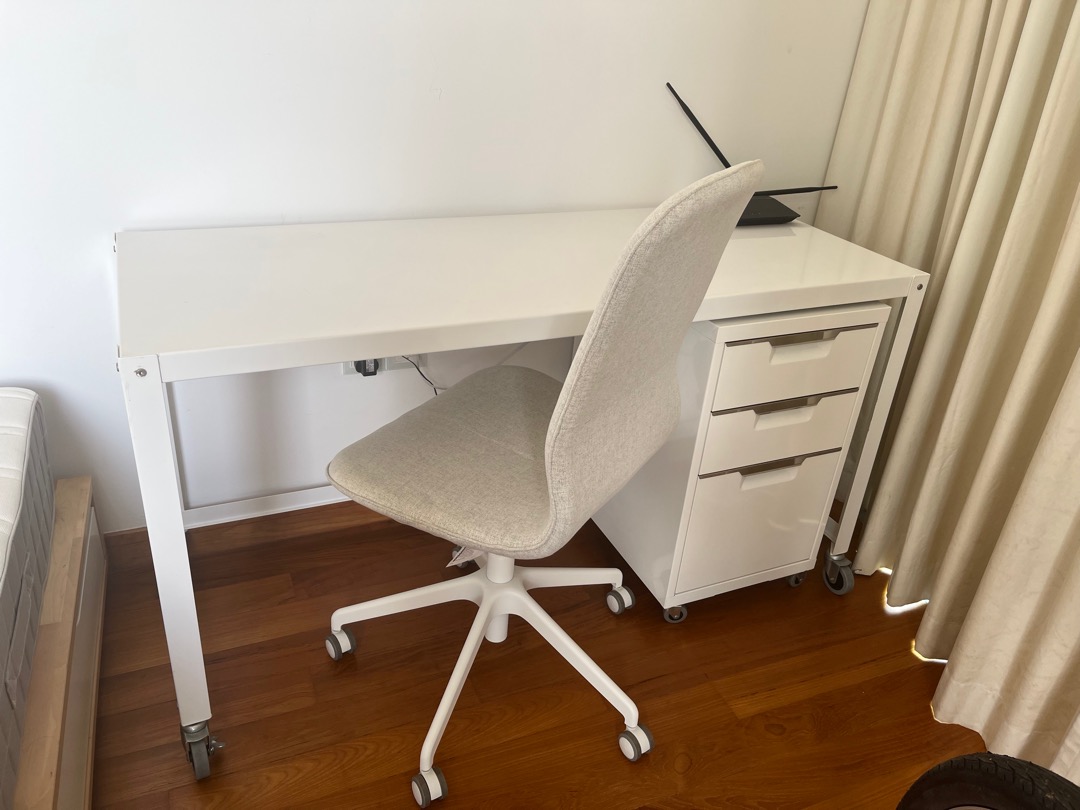 CB2 Desk & Drawers + Chair for 200, Furniture & Home Living, Furniture