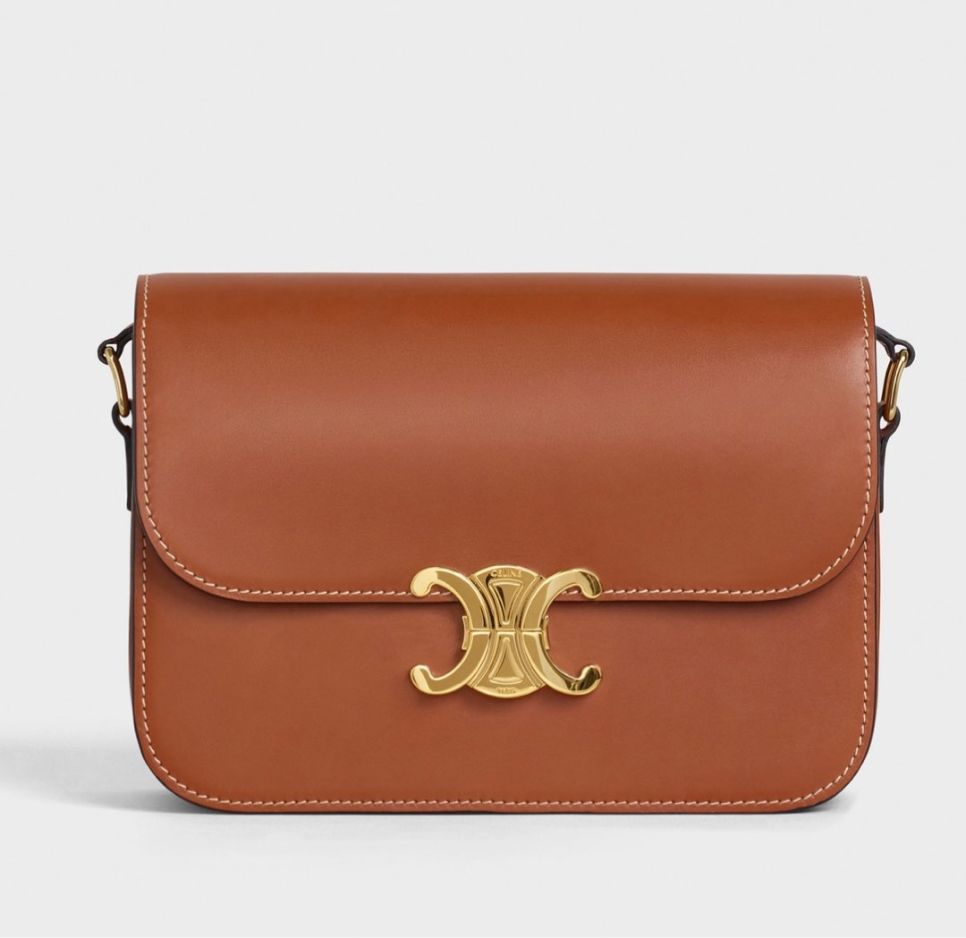 CLASSIQUE TRIOMPHE BAG IN NATURAL CALFSKIN - TAN