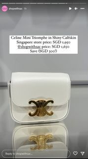 Shop CELINE Triomphe Mini triomphe in shiny calfskin (10I513DPV