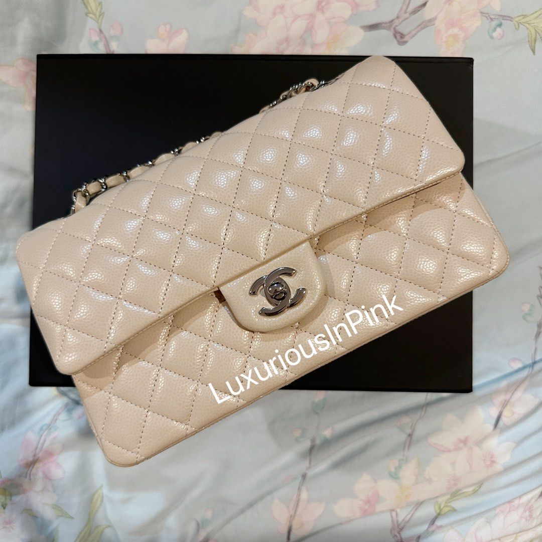 Chanel Pink Medium Classic Flap SHW 19 series mint condition (not chanel  23C 23P)