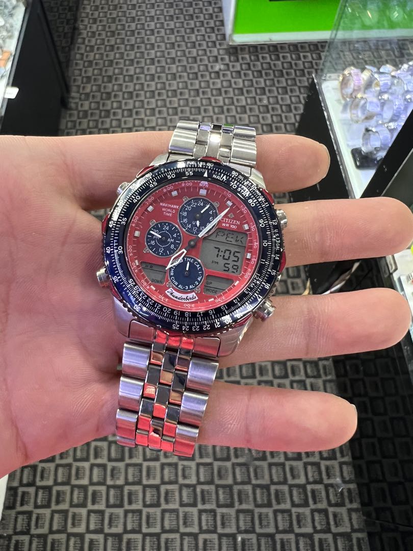 CITIZEN PROMASTER NAVIHAWK THUNDERBIRDS RED MADE IN JAPAN JN0041