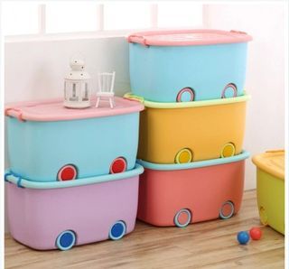 Colorful Storage Plastic Box With Wheels