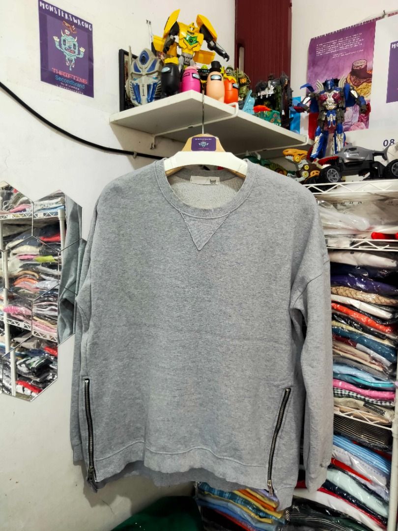 Crewneck Best Abu Abu Polos Zipper Samping