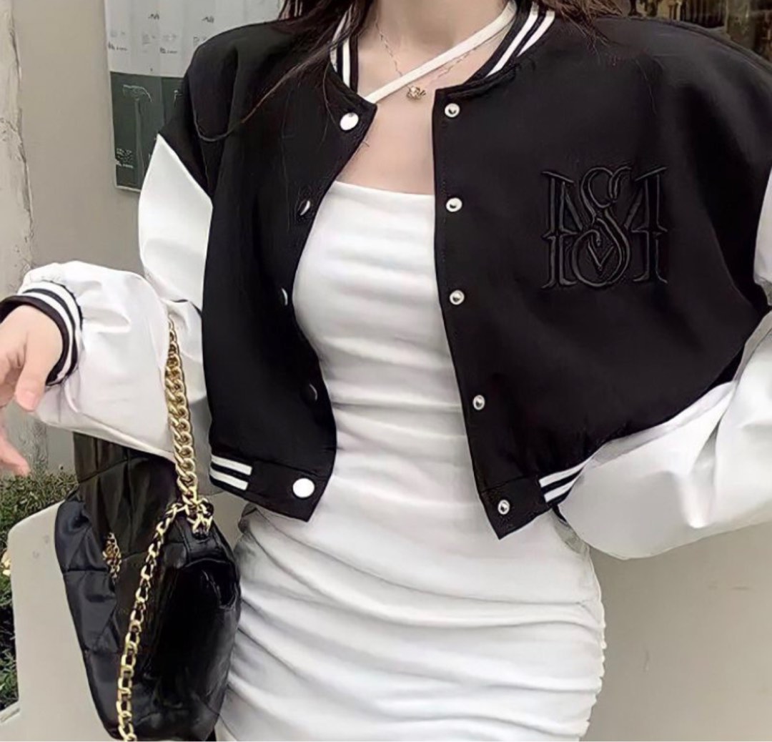 crop basketball jacket, Women's Fashion, Coats, Jackets and Outerwear