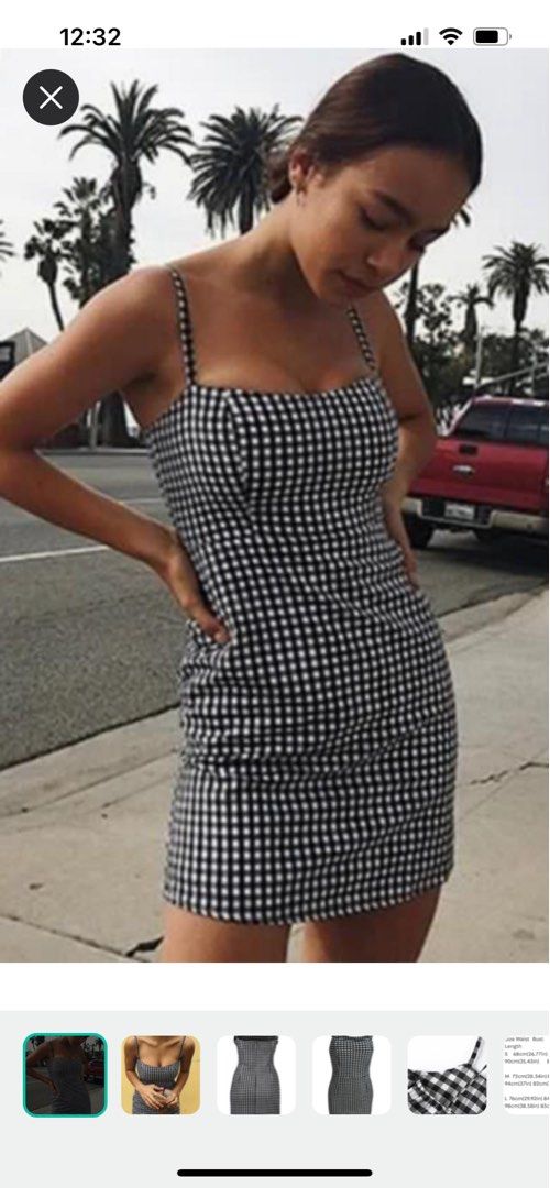Girls black and white gingham dress online