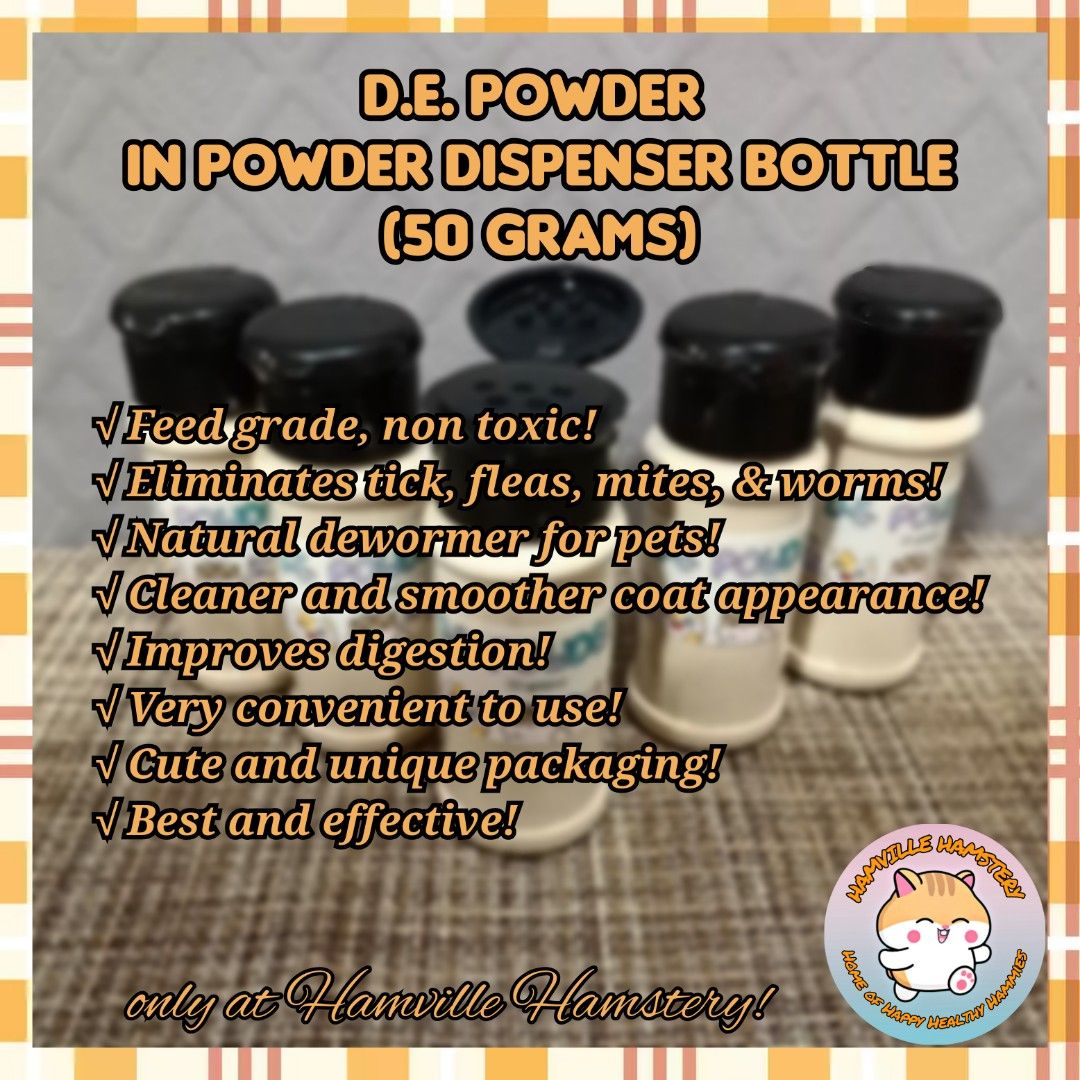 DE Powder for Hamsters in Powder Dispenser Bottle (Diatomaceous Earth
