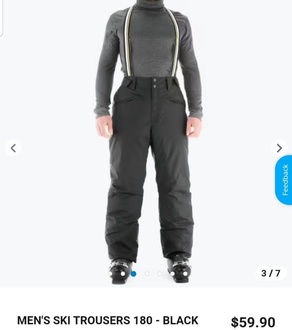 Decathlon Ski Trousers 180 Black 3XL Men s Fashion Bottoms