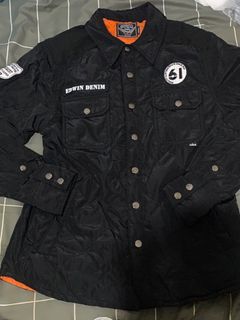日本EDWIN黑色排扣外套