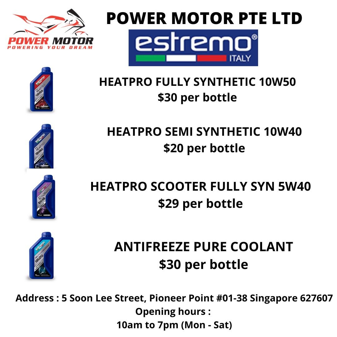 ESTREMO ENGINE OIL, Motorcycles, Motorcycle Accessories on Carousell