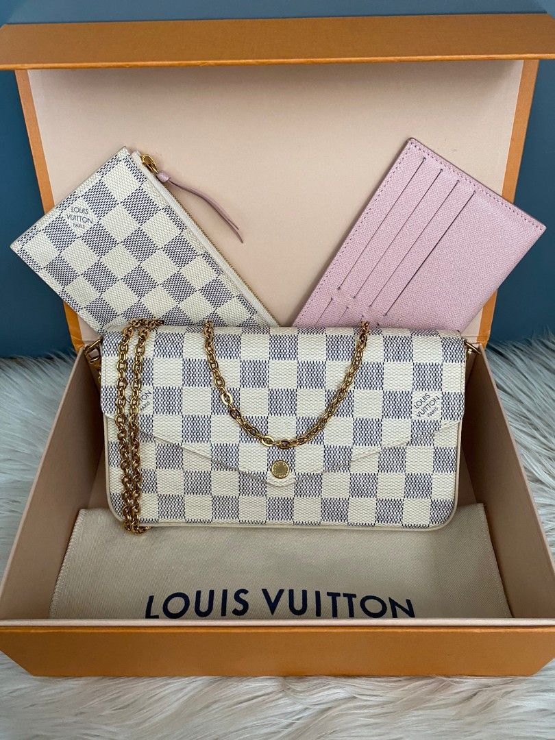 Fast Sale VGC LV Pochette Felicie Damier Azur 2019 With pouches