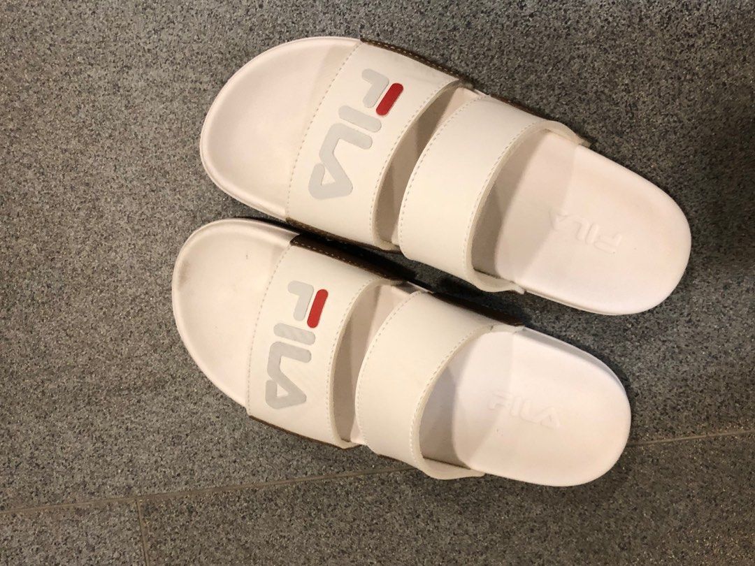 White top fila slippers
