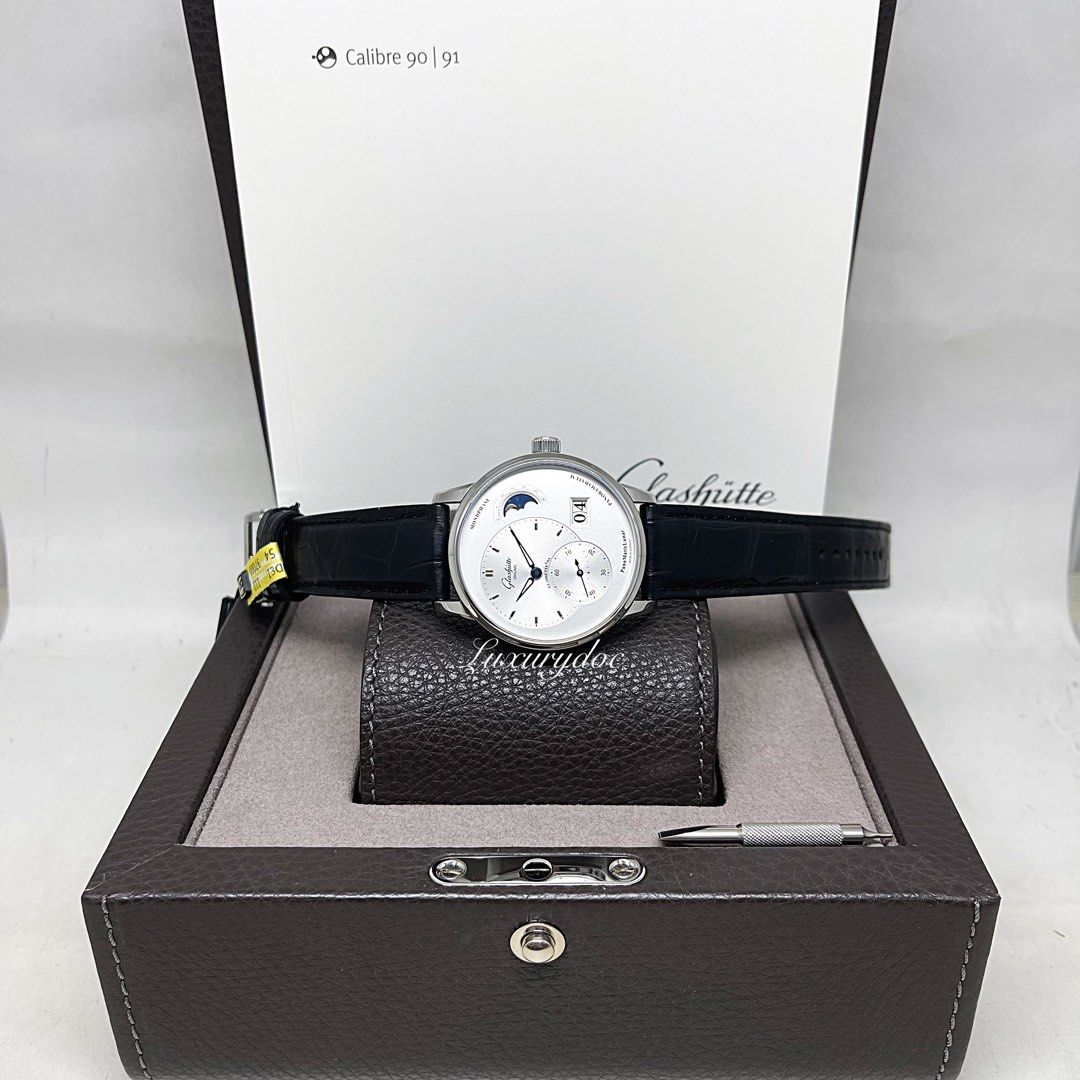 FS BNIB GLASHUTTE ORIGINAL PANOMATIC LUNAR MOONPHASE AUTOMATIC WHITE