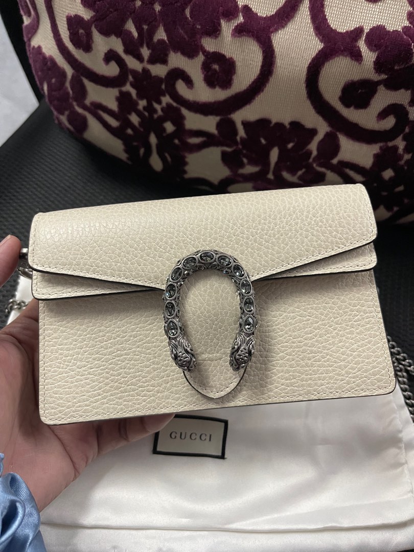 gucci dionysus super mini bag white leather very good condition