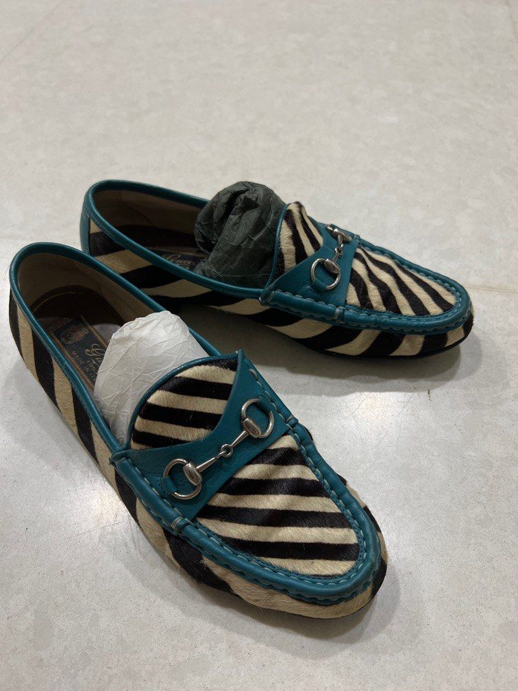 Gucci zebra loafers online