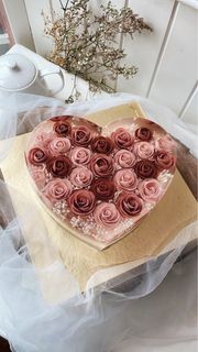 Heart Shaped Floral Rose Bouquet Artisanal Jelly Cake