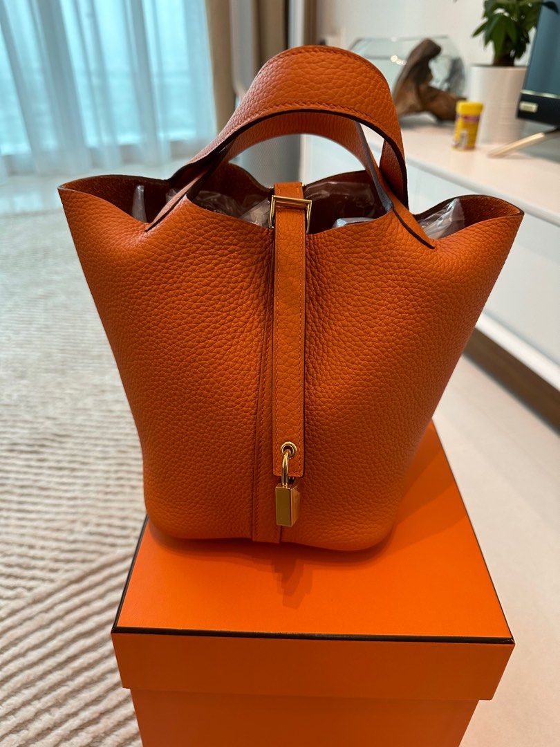 Hermes picotin 18 orange OX ghw Luxury Bags Wallets on Carousell