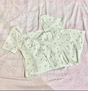 h&m floral dress short white with flowers aesthetic vintage y2k coquette
