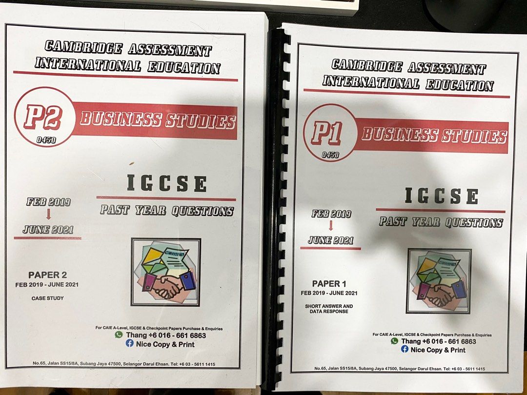IGCSE Business Study Past Year Exam Paper & Answer Booklet, Hobbies & Toys, Books & Magazines