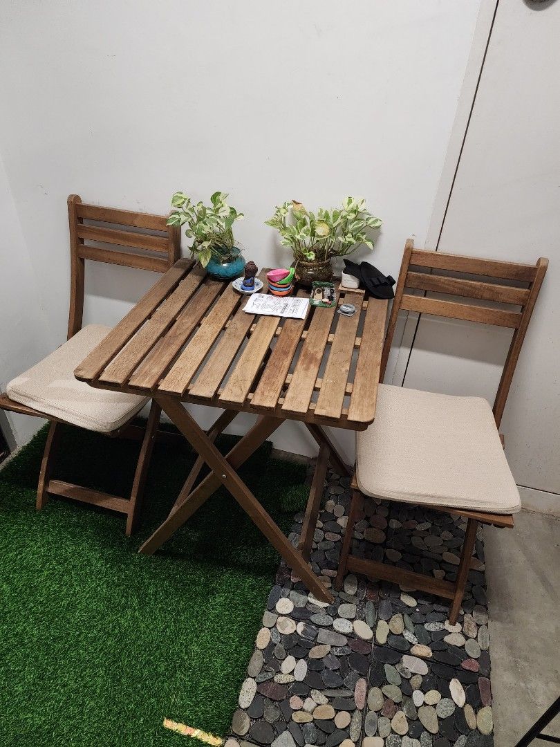 Ikea Balcony corridor table chair, Furniture & Home Living, Furniture